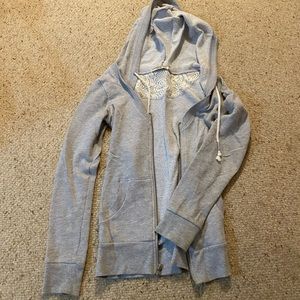 Light Gray Zip-Up Hoodie with Pockets